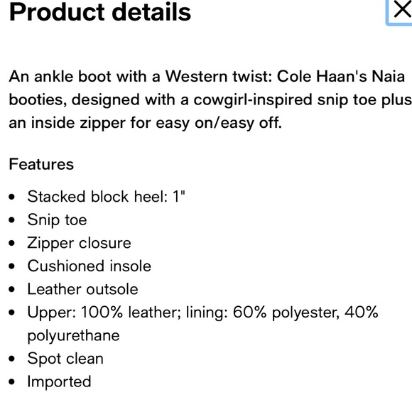 Cole Haan Naia Snip Toe Booties Women’s 5.5 NEW - Picture 7 of 7